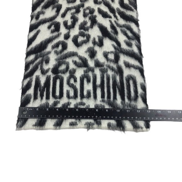 Moschino leopard print mohair/wool blend scarf - Picture 4 of 8